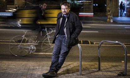 Imagen de Xavier Doménech, líder de En Comú Podem, en una calle de Barcelona.