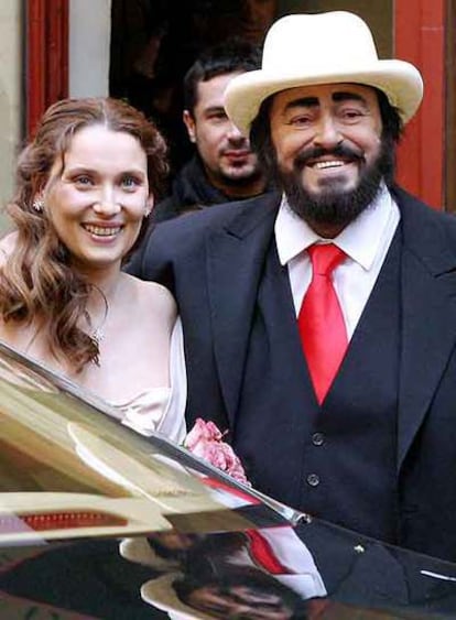 Nicoletta Mantovani con Luciano Pavarotti.
