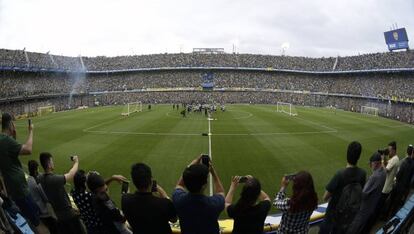 Boca Júniors, en el último entrenamiento en la Bombonera antes de la final frente al River Plate.