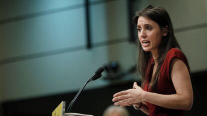 La ministra de Igualdad, Irene Montero, durante un acto en julio de 2020.