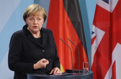 La canciller Merkel, en una rueda de prensa.
