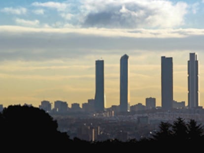 Panorámica de Madrid el 14 de febrero, después de llover.