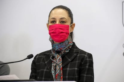 Claudia Sheinbaum durante una conferencia matutina en la Ciudad de México