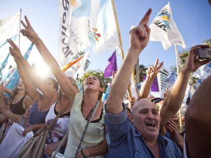 Protesto em apoio da ativista Milagro Sala.