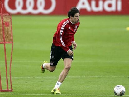 Javie Mart&iacute;nez, durante un entrenamiento del Bayern. 