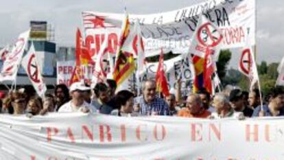 Trabajadores de la f&aacute;brica de Panrico en Santa Perp&egrave;tua de Mogoda (Barcelona).