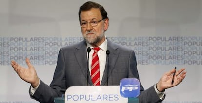 Mariano Rajoy, durant la roda de premsa d'aquest dimarts.