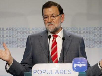 Mariano Rajoy, durant la roda de premsa d'aquest dimarts.