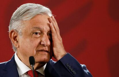 Lopez Obrador, durante una rueda de prensa