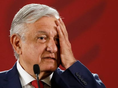 Lopez Obrador, durante una rueda de prensa