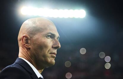 Zidane, durante el partido de Copa contra el Sevilla.