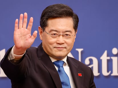 El exministro de Exteriores chino, Qin Gang, tras una rueda de prensa en Pekín, el pasado 7 de marzo en Pekín.