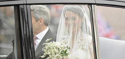 Caterina Middleton y su padre Michael en el Rolls Royce