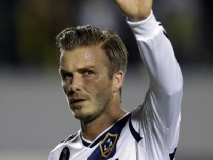 Beckham, durante un partido con los Galaxy.