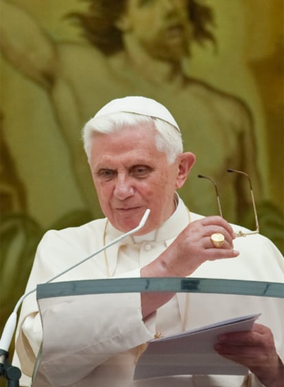 El papa Benedicto XVI en Castelgandolfo.
