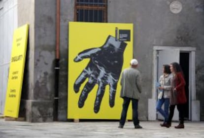 Entrada al pabellón catalán de la Bienal de Venecia.