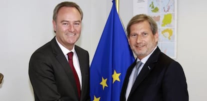 Alberto Fabra con el comisario europeo de Pol&iacute;tica Regional y Urbana, Johannes Hahn, 