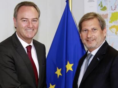 Alberto Fabra con el comisario europeo de Política Regional y Urbana, Johannes Hahn,