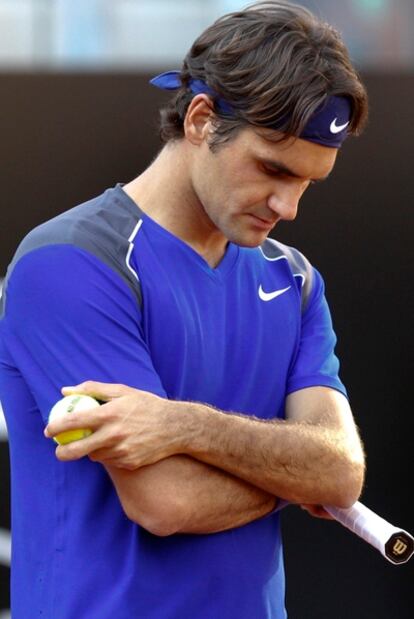 Federer, en un momento del partido ante Gasquet.