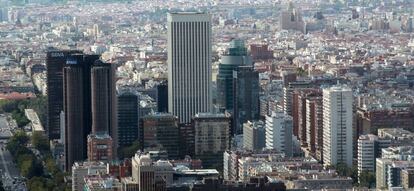 Vista de Azca y del eje de la Castellana de Madrid.