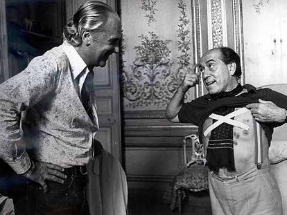 Con José Luis López Vázquez en una escena de <i>Patrimonio Nacional</i>, de Berlanga.