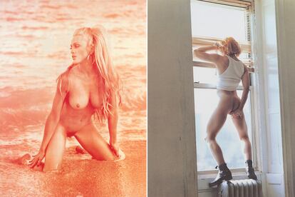 Madonna, en la playa y en una ventana, en dos de las imágenes de la exposición.