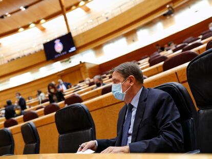 El ministro de Agricultura, Pesca y Alimentación, Luis Planas, durante una sesión de control al Gobierno el pasado día 6.