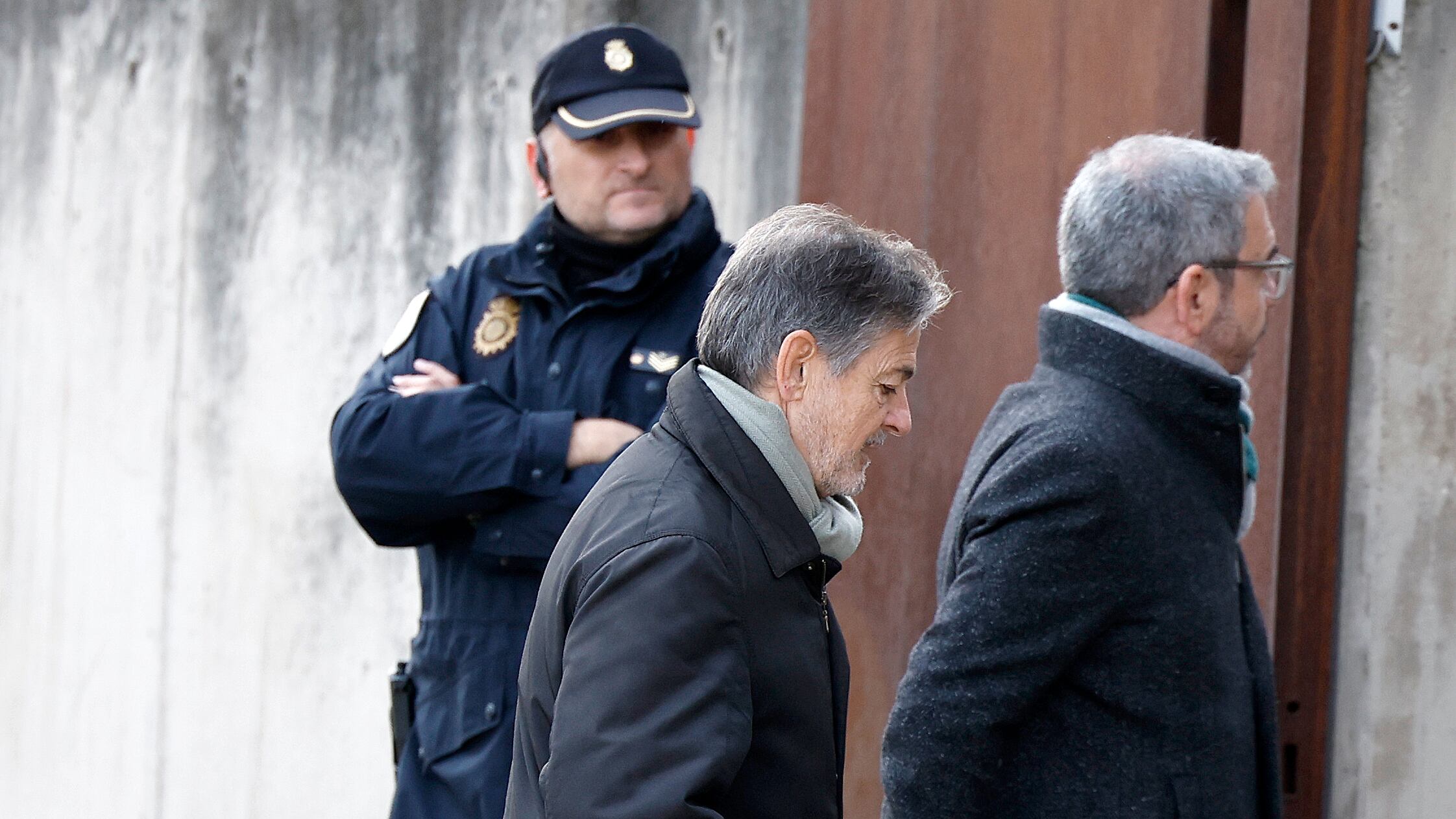 Oriol Pujol Ferrusola, a la izquierda, a su llegada este lunes a la Audiencia Nacional.