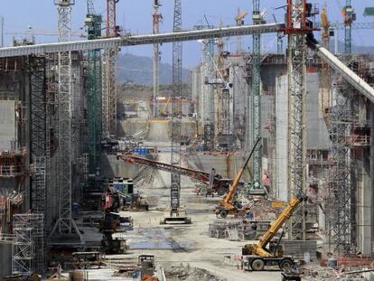 Vista panor&aacute;mica de las obras de ampliaci&oacute;n del Canal de Panam&aacute; 