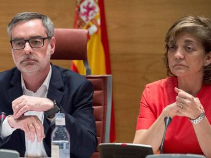 El secretario general de Ciudadanos, José Manuel Villegas, comparece ante la comisión de investigación de la financiación de los partidos políticos, en el Senado. 