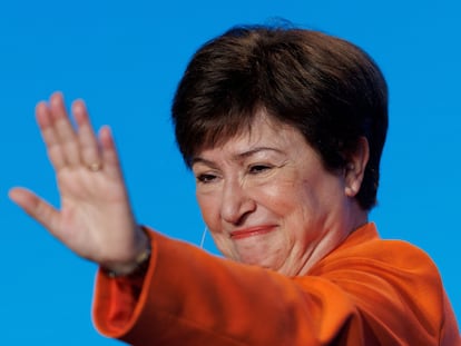 Kristalina Georgieva, directora gerente del Fondo Monetario Internacional (FMI), durante un acto de este mes en Beverly Hills (California).