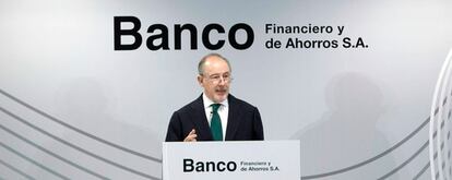 El presidente de Banco Financiero y de Ahorro, Rodrigo Rato.