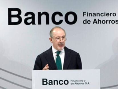 El presidente de Banco Financiero y de Ahorro, Rodrigo Rato.
