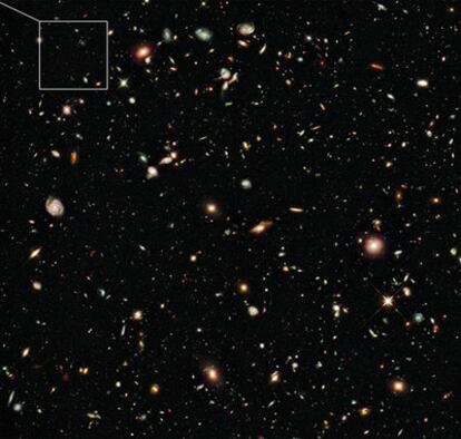 Zona del cielo en la que se ha observado la galaxia más lejana.
