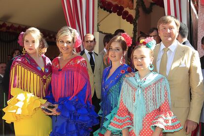 La familia real holandesa al completo en la Feria de Sevilla.