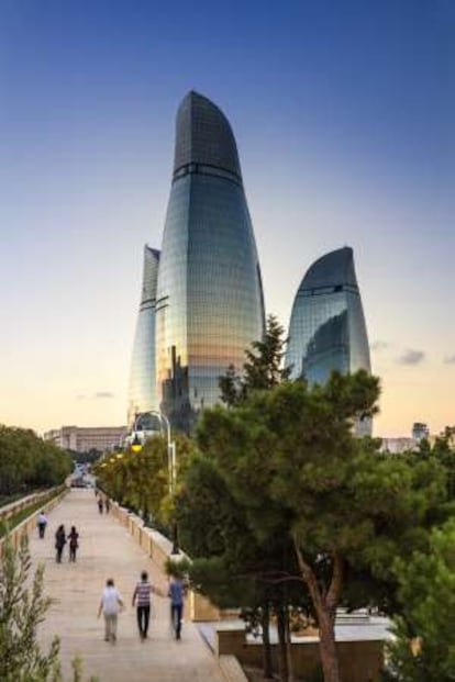 Las Flame Towers de Bakú (Azerbaiyán).