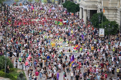 Manifestación en Valencia contra el recorte de derechos este jueves convocada por colectivos sociales.