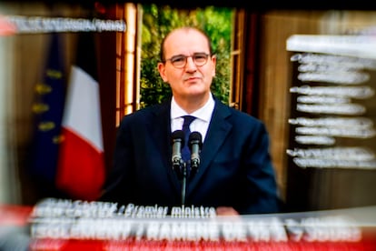 El primer ministro francés, Jean Castex, durante su intervención televisada sobre el coronavirus