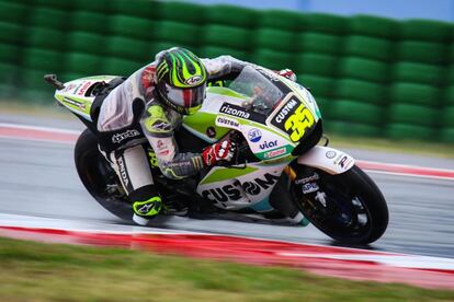 El piloto británico Cal Crutchlow del equipo LCR Honda, en un momento de la carrera.