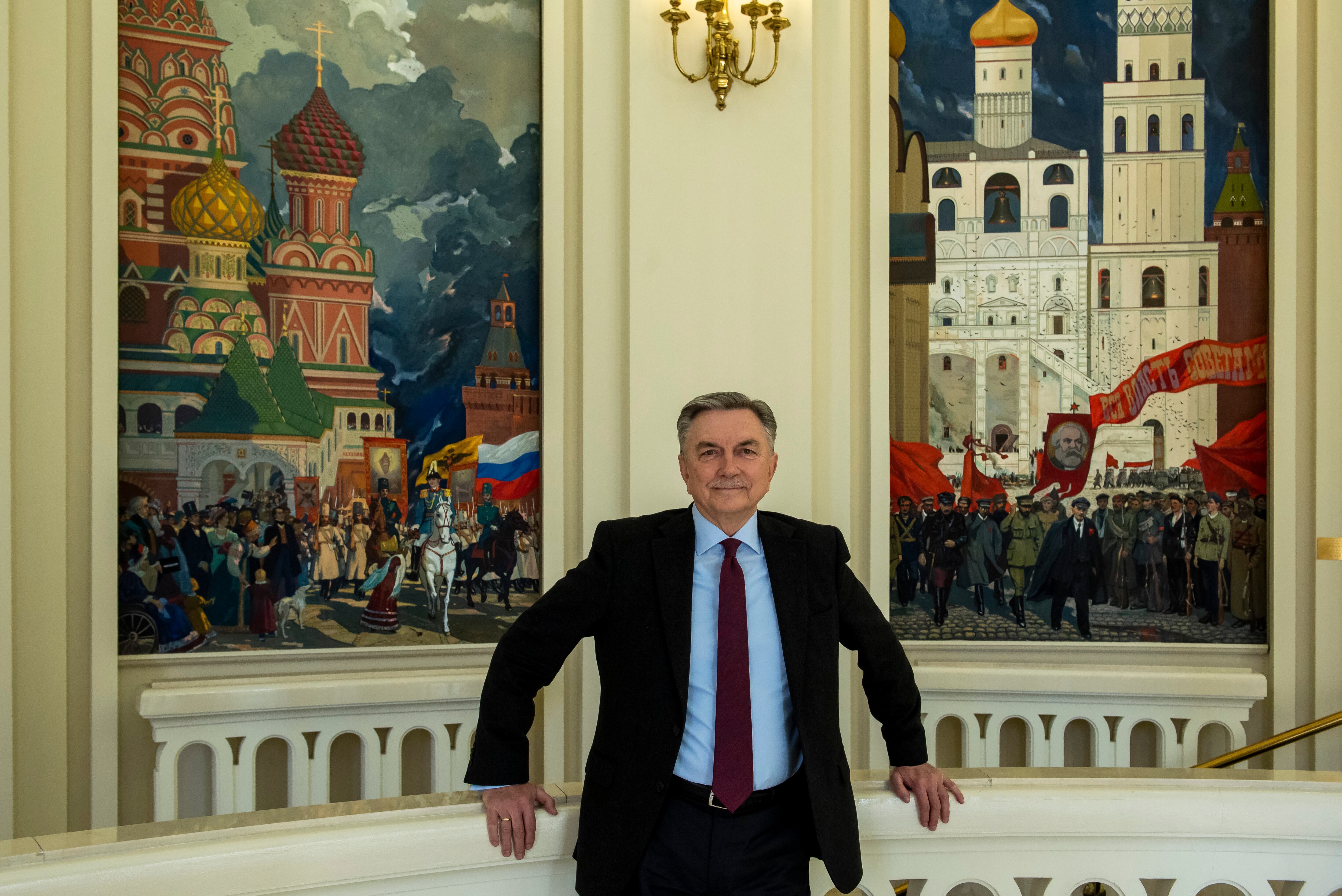 Yuri P.Korchagin, actual embajador de la Federacion de Rusia en el  España, en sede embajada en Madrid en abril del año pasado