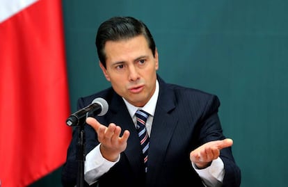 El presidente de México, Enrique Peña Nieto, al anunciar las medidas de protección a la economía familiar.