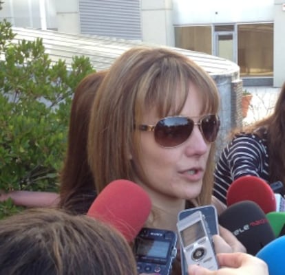 María Ángeles Ruiz González, a la salida de la Audiencia Provincial.