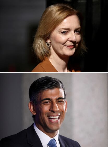 Los candidatos a liderar el Partido Conservador, Liz Truss y Rishi Sunak.