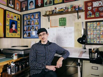Nick Drnaso, autor de 'Sabrina', en su estudio en Chicago. 
