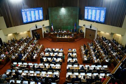 La sesión de este miércoles en la Cámara de Diputados, en Santiago (Chile), compartida en las redes sociales del Congreso.