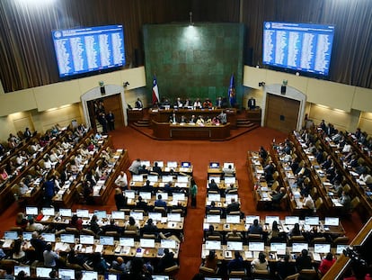 La sesión de este miércoles en la Cámara de Diputados, en Santiago (Chile), compartida en las redes sociales del Congreso.