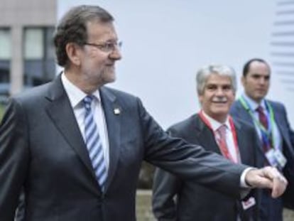 El presidente espa&ntilde;ol Mariano Rajoy a su llegada a la sede del Consejo de Europa en Bruselas.