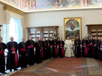 Reunión de obispos españoles con el Papa Francisco, el pasado día 16 en Roma.