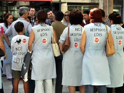Manifestación de trabajadores de Sáez Merino contra la previsión del cierre de plantas y de despidos.