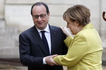 François Hollande i Angela Merkel, aquest divendres a París.